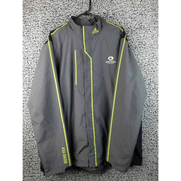 Rare Adidas Gore-Tex Bandon Dunes Golf Jacket Mens XL‎ Gray Neon Trim Waterproof